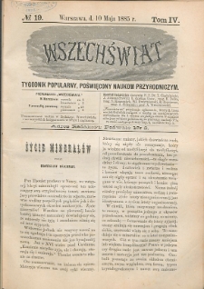 Wszechświat : Tygodnik popularny, poświęcony naukom przyrodniczym, 1885, T. 4, nr 19