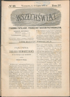 Wszechświat : Tygodnik popularny, poświęcony naukom przyrodniczym, 1885, T. 4, nr 29