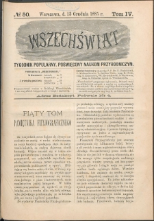 Wszechświat : Tygodnik popularny, poświęcony naukom przyrodniczym, 1885, T. 4, nr 50