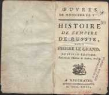 Histoire de l’empire de Russie sous Pierre le Grand. P.1 i 2