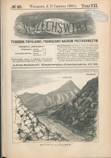 Wszechświat : Tygodnik popularny, poświęcony naukom przyrodniczym, 1888, T. 7, nr 25
