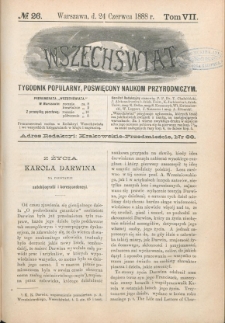 Wszechświat : Tygodnik popularny, poświęcony naukom przyrodniczym, 1888, T. 7, nr 26