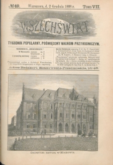 Wszechświat : Tygodnik popularny, poświęcony naukom przyrodniczym, 1888, T. 7, nr 49