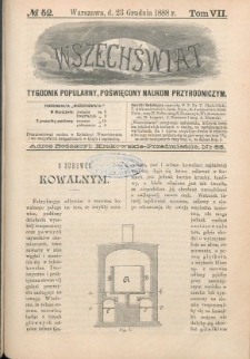 Wszechświat : Tygodnik popularny, poświęcony naukom przyrodniczym, 1888, T. 7, nr 52