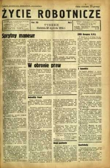 Życie Robotnicze, 1934, R. 12, nr 5