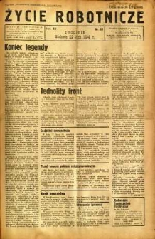Życie Robotnicze, 1934, R. 12, nr 38