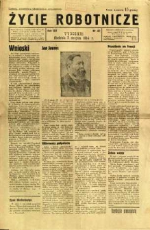 Życie Robotnicze, 1934, R. 12, nr 40