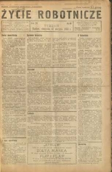 Życie Robotnicze, 1933, R. 11, nr 41