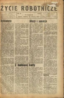 Życie Robotnicze, 1933, R. 11, nr 42