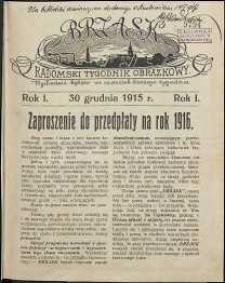 Brzask : Radomski Tygodnik Obrazkowy, 1916, R. 1