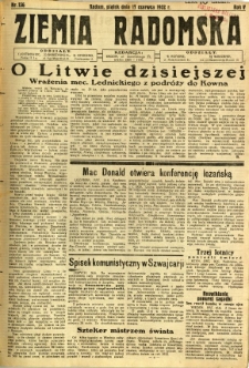 Ziemia Radomska, 1932, R. 5, nr 136