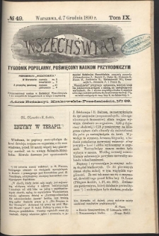 Wszechświat : Tygodnik popularny, poświęcony naukom przyrodniczym, 1890, T. 9, nr 49