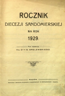 Rocznik diecezji sandomierskiej na rok 1929