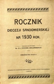 Rocznik diecezji sandomierskiej na rok 1930