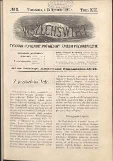 Wszechświat : Tygodnik popularny, poświęcony naukom przyrodniczym, 1893, T. 12, nr 3
