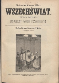 Wszechświat : Tygodnik popularny, poświęcony naukom przyrodniczym, 1894, T. 13, nr 9