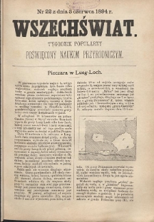 Wszechświat : Tygodnik popularny, poświęcony naukom przyrodniczym, 1894, T. 13, nr 23