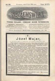 Wszechświat : Tygodnik popularny, poświęcony naukom przyrodniczym, 1899, T. 18, nr 28