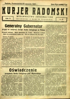 Kurier Radomski, 1940, R. 2, nr 9