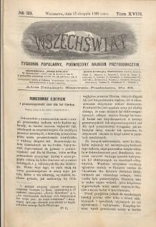 Wszechświat : Tygodnik popularny, poświęcony naukom przyrodniczym, 1899, T. 18, nr 33