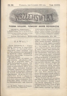 Wszechświat : Tygodnik popularny, poświęcony naukom przyrodniczym, 1899, T. 18, nr 36