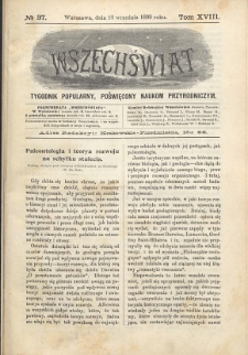 Wszechświat : Tygodnik popularny, poświęcony naukom przyrodniczym, 1899, T. 18, nr 37