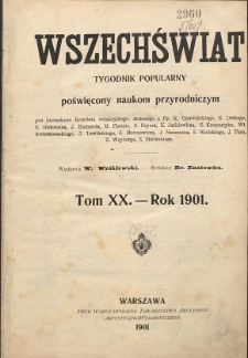 Wszechświat : Tygodnik popularny, poświęcony naukom przyrodniczym, 1901, T. 20, spis artykułów porządkiem abecadłowym nazwisk autorów