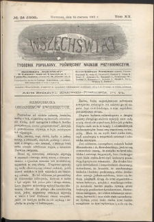 Wszechświat : Tygodnik popularny, poświęcony naukom przyrodniczym, 1901, T. 20, nr 24