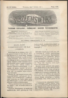 Wszechświat : Tygodnik popularny, poświęcony naukom przyrodniczym, 1901, T. 20, nr 31