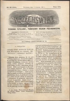 Wszechświat : Tygodnik popularny, poświęcony naukom przyrodniczym, 1901, T. 20, nr 32