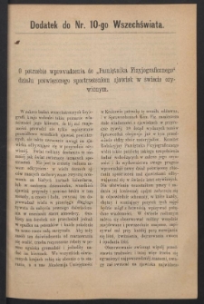 Wszechświat : Tygodnik popularny, poświęcony naukom przyrodniczym, 1886, T. 5, nr 10, dod