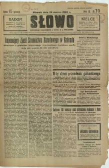 Słowo, 1930. R. 9, nr 70