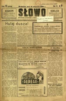 Słowo, 1930. R. 9, nr 9