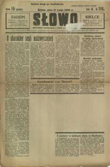 Słowo, 1930. R. 9, nr 116
