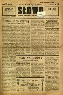 Słowo, 1930. R. 9, nr 14