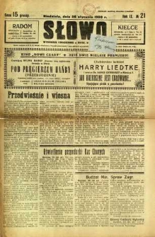 Słowo, 1930. R. 9, nr 21