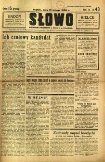 Słowo, 1930. R. 9, nr 43