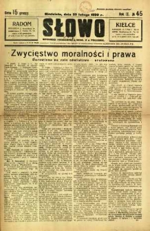 Słowo, 1930. R. 9, nr 45