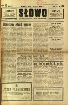Słowo, 1930. R. 9, nr 50
