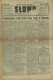 Słowo, 1930. R. 9, nr 107