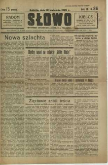 Słowo, 1930. R. 9, nr 86