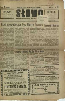 Słowo, 1930. R. 9, nr 91