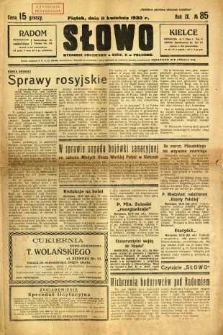 Słowo, 1930, R. 9, nr 85