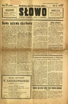 Słowo, 1930, R. 9, nr 87