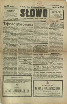 Słowo, 1930. R. 9, nr 258