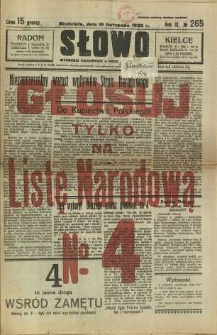Słowo, 1930. R. 9, nr 265