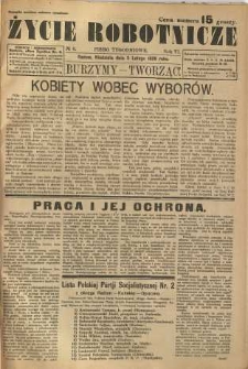 Życie Robotnicze, 1928, R. 6, nr 6