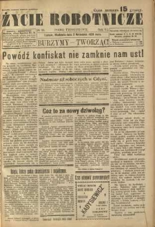Życie Robotnicze, 1928, R. 6, nr 36