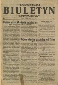 Radomski Biuletyn Informacyjny, 1945, R. 1, nr 17