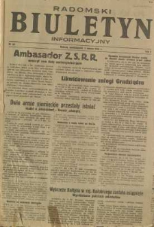 Radomski Biuletyn Informacyjny, 1945, R. 1, nr 23